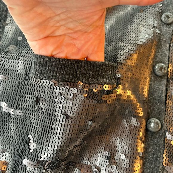 Robbi & Nikki Wool Cardigan M Black Sequined Sweater - Picture 10 of 13